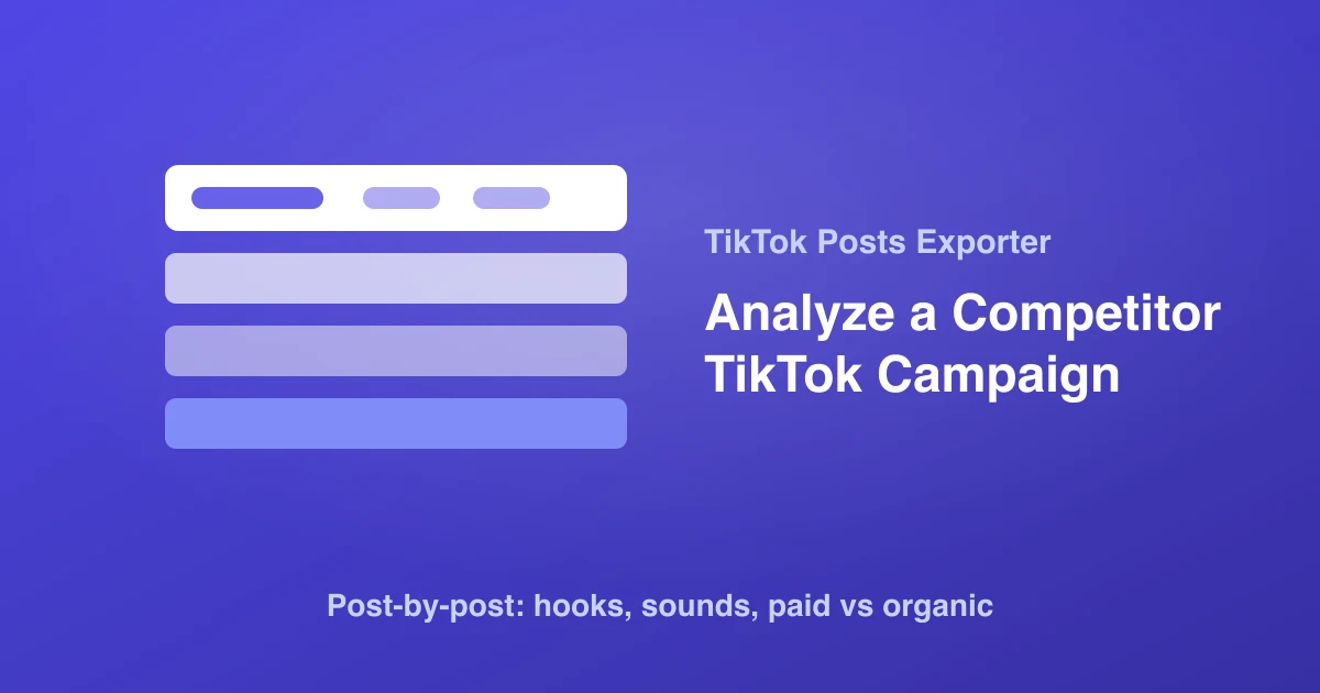 How to Analyze a Competitor’s TikTok Campaign, Post by Post
