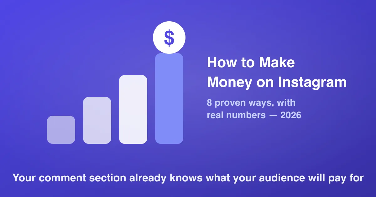 How to Make Money on Instagram in 2026 — 8 Proven Ways (With Real Numbers)