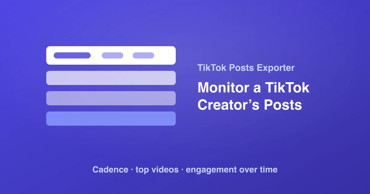 How to Monitor Any TikTok Creator’s Posts (Free, No Login)